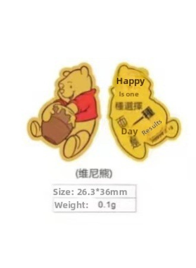 Gold 999 Phone Gold Sticker Doraemon Yugui Dog Donald Duck Minions Strawberry Bear Pure Gold Phone Sticker-Specifications Support Image Upload:Winnie The Pooh Mobile Phone Sticker About 0.01 Grams - Image 1