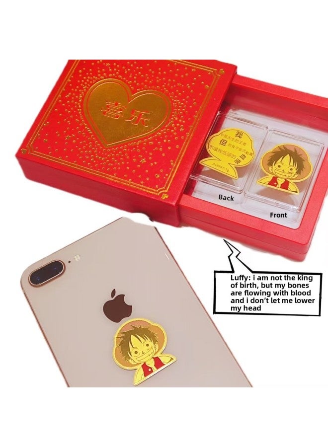 Gold 999 Phone Gold Sticker Doraemon Yugui Dog Donald Duck Minions Strawberry Bear Pure Gold Phone Sticker-Specifications Support Image Upload:Winnie The Pooh Mobile Phone Sticker About 0.01 Grams - Image 3