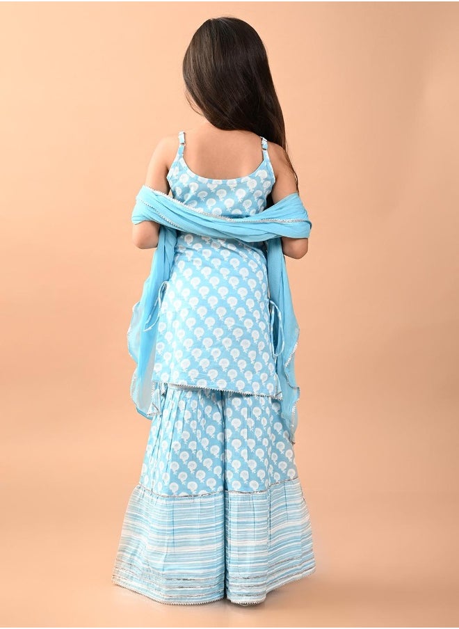 LILPICKS - Printed Kurta with Sharara Set - Image 1