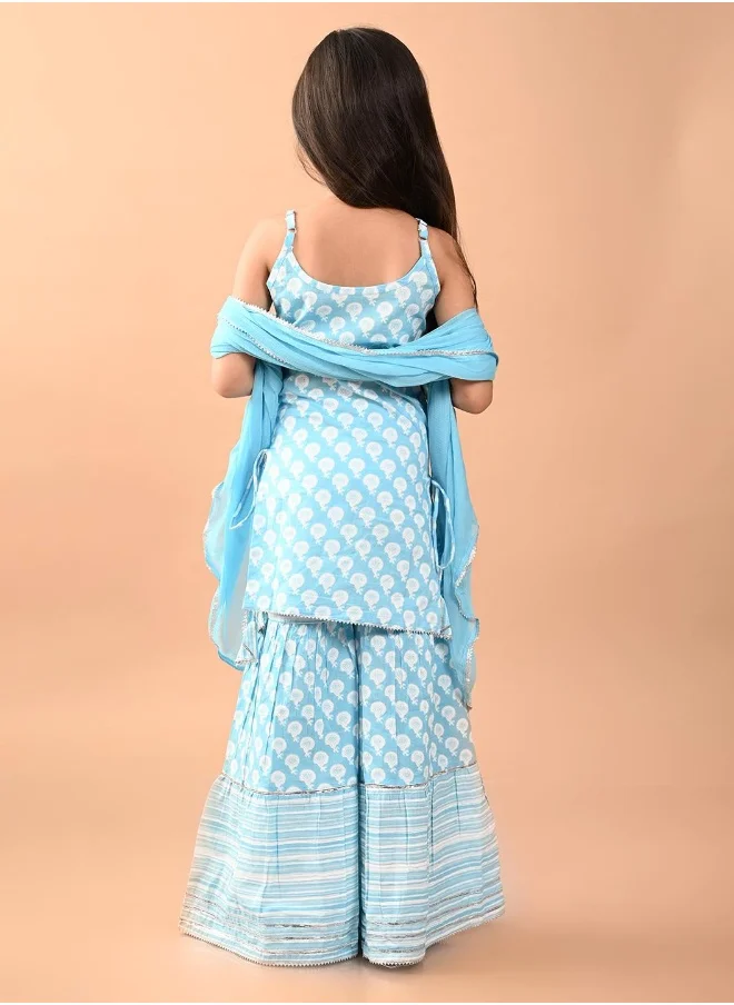 LILPICKS Printed Kurta with Sharara Set