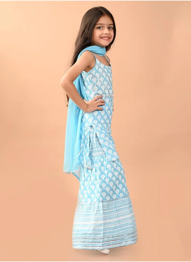 LILPICKS Printed Kurta with Sharara Set