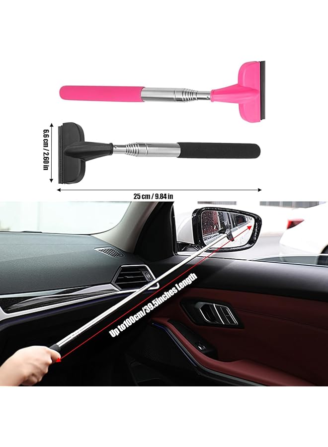 KASTWAVE 2Pcs Car Window Mini Squeegee, Portable Tiny Car Side Mirror Squeegee Retractable Car Windshield Wiper To 39.5 In Windshield Squeegee For Car Windows Universal Car Cleaner Tool Accessories - Image 2