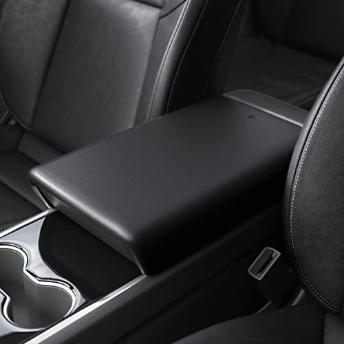 Spigen Center Console Non-Slip Armrest Cover Designed for Tesla Model 3 & Y 2025/2024/2023 with EZ Snap On Install [Not Compatible with New Model Y 2025 Refresh & Model 3 2025/2024 Refresh] - Black - Image 1