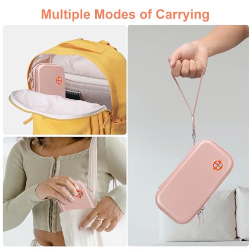 Canboc Carrying Case for Texas Instruments Ti-84 Plus CE/Ti-84 Plus/TI-83 Plus Color Graphing Calculator, Mesh Bag fit Cables, Manual, Rose Gold - Image 3
