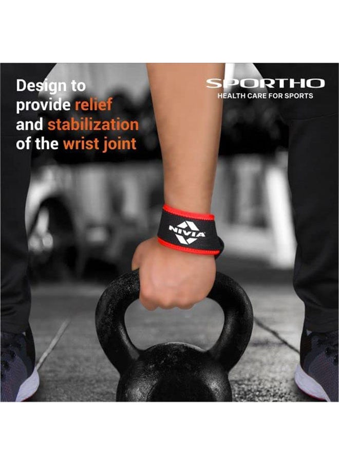Nivia Weight Lifting Wrist Support | Free Size - Adjustable with Velcro | Material - Cotton Blend | Pain Relief, Gym, Sports, Exercise, Workout, Cycling  - Image 3