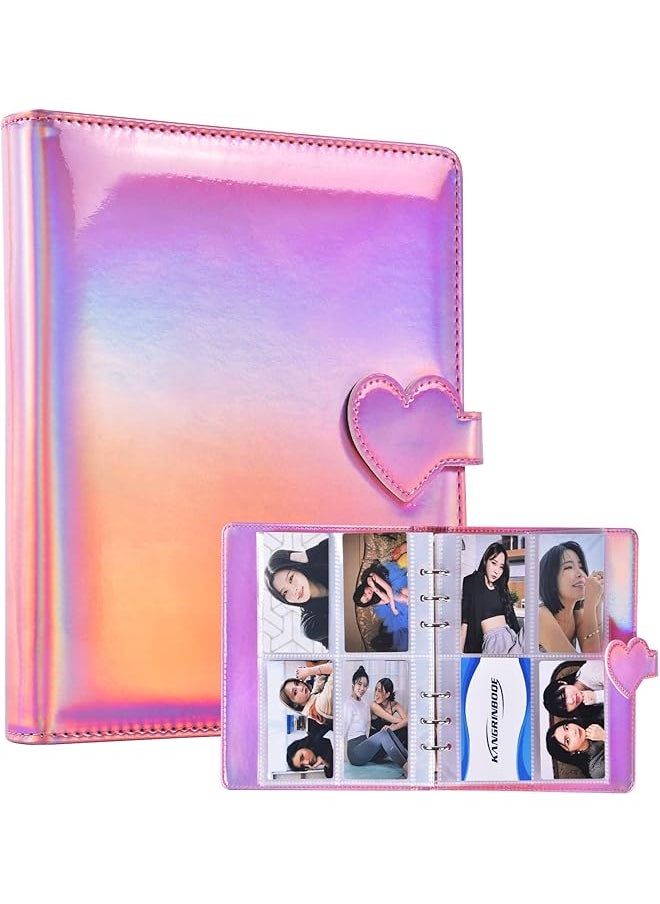 erorex A5 Kpop Photocard Binder Album Photocard Holder Book Card Protectors Sleeve Pages Polaroid Photo Album Transparent Portable 4 Pocket 200 Cards  - Image 1