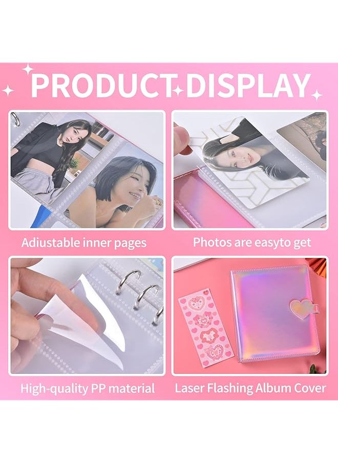 erorex A5 Kpop Photocard Binder Album Photocard Holder Book Card Protectors Sleeve Pages Polaroid Photo Album Transparent Portable 4 Pocket 200 Cards  - Image 3