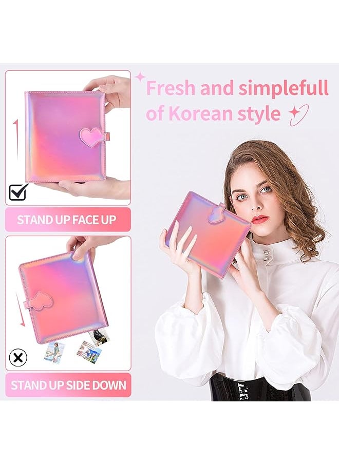 erorex A5 Kpop Photocard Binder Album Photocard Holder Book Card Protectors Sleeve Pages Polaroid Photo Album Transparent Portable 4 Pocket 200 Cards  - Image 4