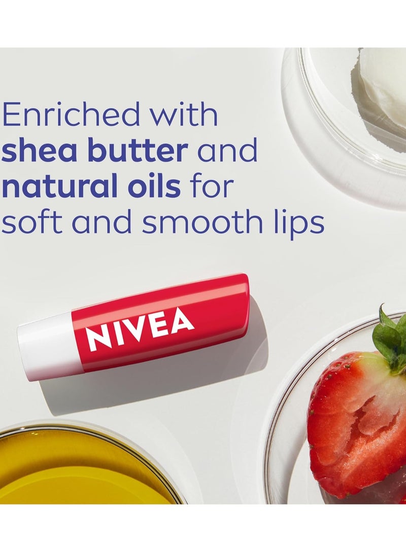 NIVEA Lip Care Strawberry Shine Lip Balm, 4.8g - Image 3