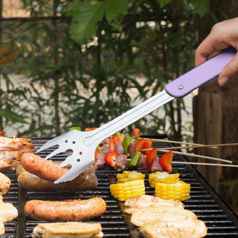 ROXON S601 14" 6 in 1 MBT3 Folding Grill Utensils Set Fork Spatula Grilling Knife Tongs Opener for Backyard Barbecue and Camping - Image 3