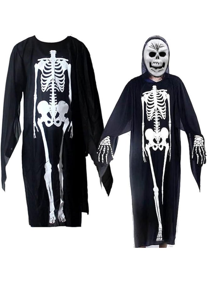 Brain Giggles Halloween Black cape with Hooded Cape - Adult/Kids Unisex Halloween Cape Costume – Halloween Cosplay Costume - Image 1