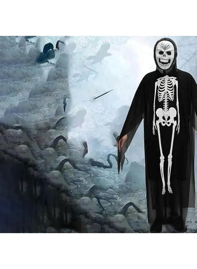 Brain Giggles Halloween Black cape with Hooded Cape - Adult/Kids Unisex Halloween Cape Costume – Halloween Cosplay Costume - Image 5