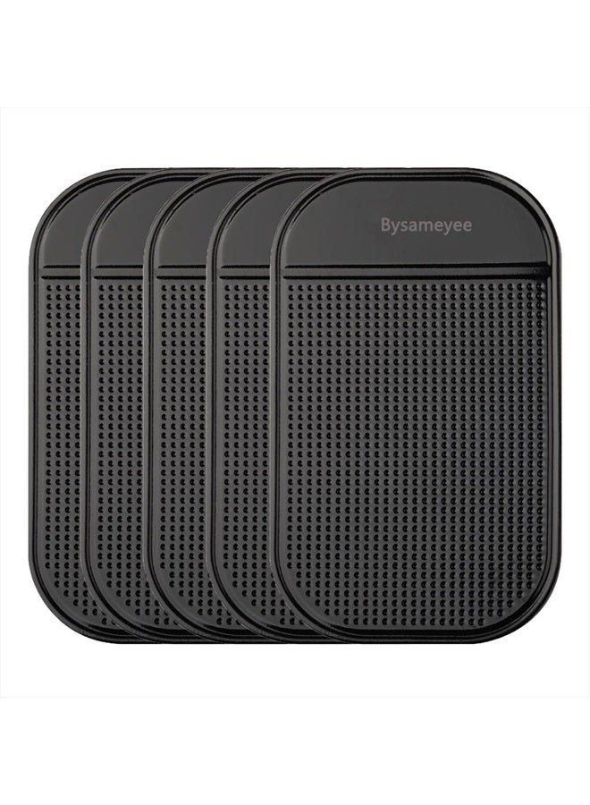 Bysameyee Anti-Slip Pad, Bysameyee Anti-Slide Fixate Sticky Mat for Car Dashboard, Silica Gel Non-Slip Pads for Radar Detector Cellphone, Pad, Keys,Glass, Mirrors, Whiteboards, Metal (Black, 5 Packs) - Image 1
