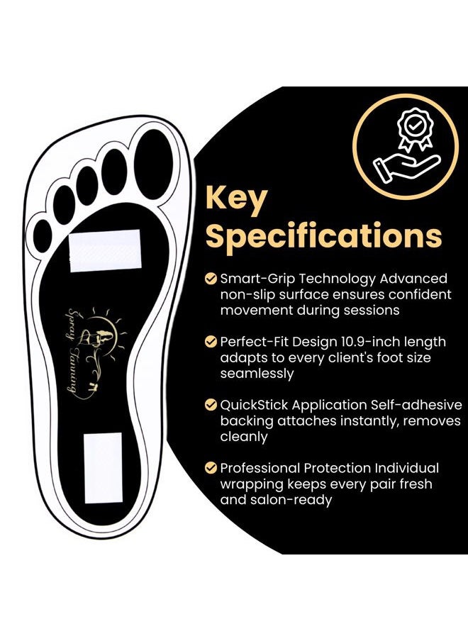 HeeStar - 60 Pairs(120 Feets) Disposable Black Tanning Feet Pads Sunless Airbrush Spray Tent Protect Foot Shaped Spray Tan Sandals - Image 1