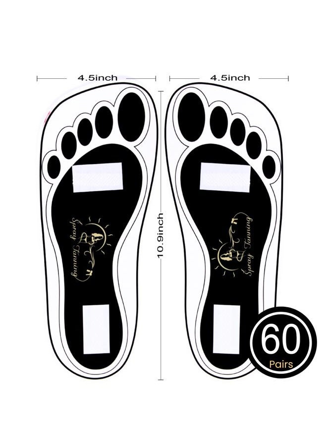 HeeStar - 60 Pairs(120 Feets) Disposable Black Tanning Feet Pads Sunless Airbrush Spray Tent Protect Foot Shaped Spray Tan Sandals - Image 1