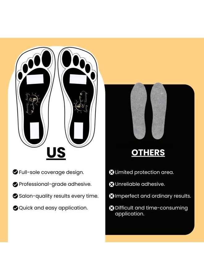 HeeStar - 60 Pairs(120 Feets) Disposable Black Tanning Feet Pads Sunless Airbrush Spray Tent Protect Foot Shaped Spray Tan Sandals - Image 1