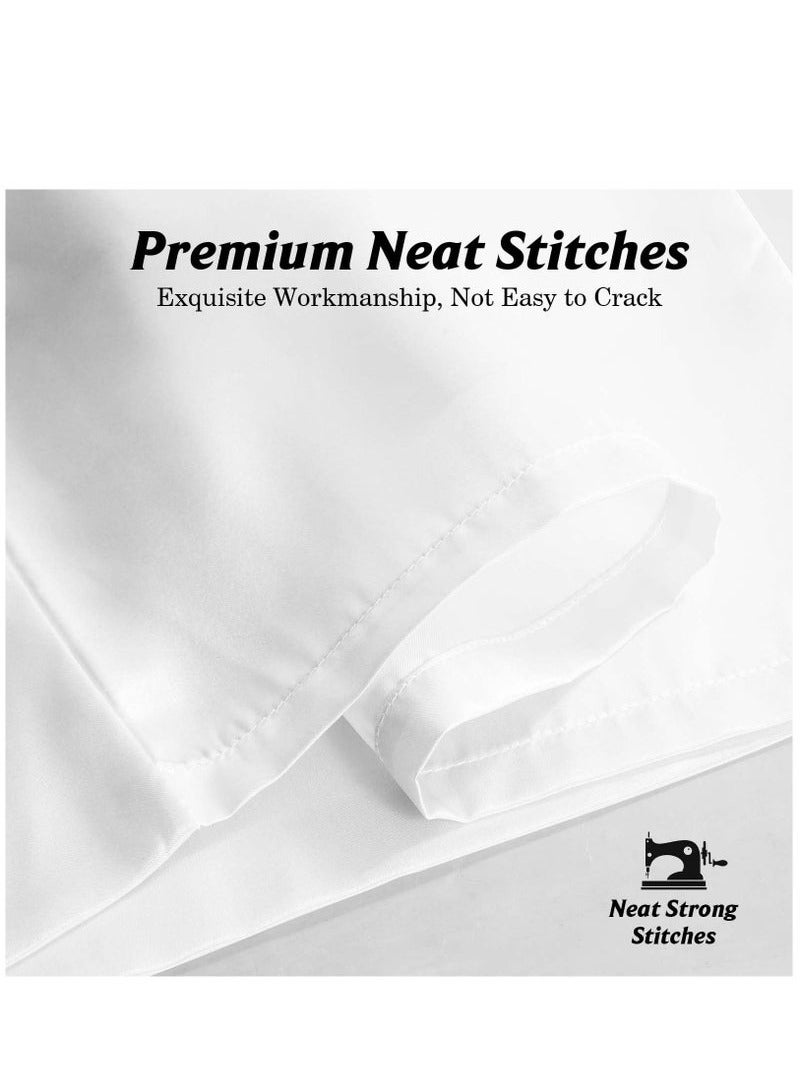 [2-Pack Silk Pillowcases] 2-Pack Luxurious Mulberry Silk Pillowcases, Satin Weave, Hypoallergenic | Polyester, Solid Color, Envelope Closure, Hand Wash Only, 120-140Gsm,White  - Image 5