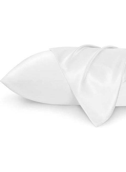 2-Pack Luxurious Mulberry Silk Pillowcases, 25 Momme Satin Weave, Hypoallergenic Solid Color Envelope Closure, Hand Wash Only, Designed for Hair and Skin,120-140gsm