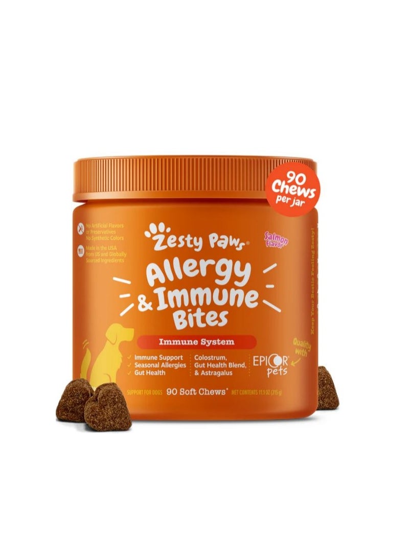 Zesty Paws Dog Allergy & Immune Bites - Salmon - 90ct