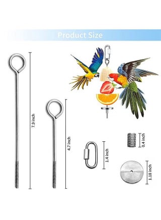 Bird Food Holder Bird Feeder Toy Stainless Steel Parrot Fruit Vegetable Stick Holder - view 2