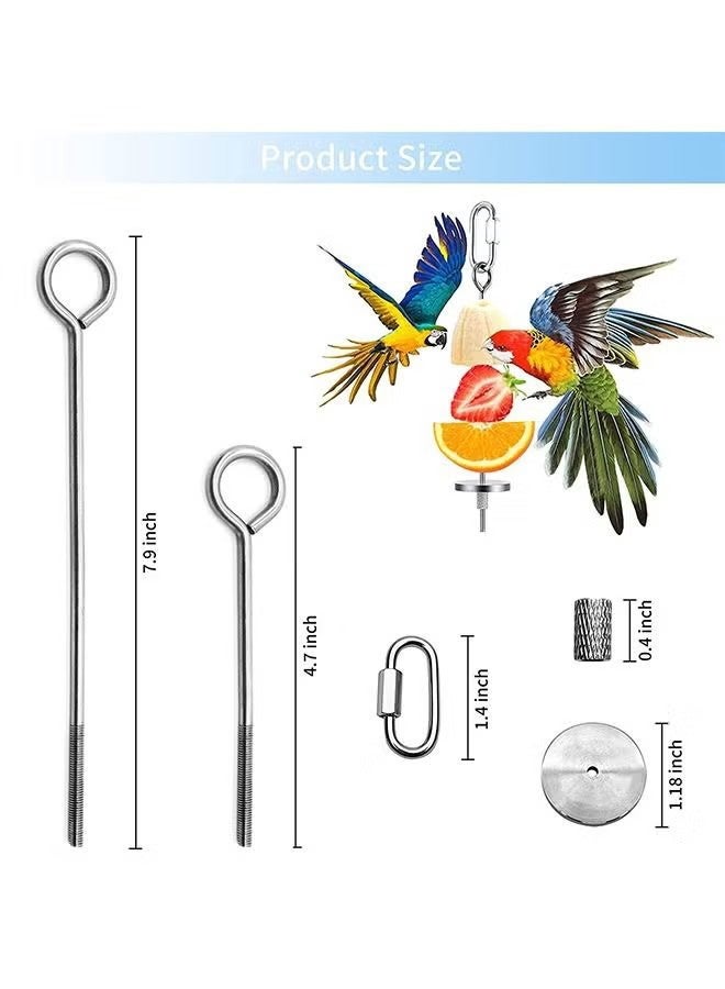 YJ Bird Food Holder Bird Feeder Toy Stainless Steel Parrot Fruit Vegetable Stick Holder - Image 2