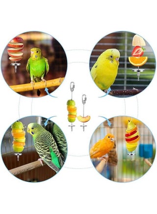 Bird Food Holder Bird Feeder Toy Stainless Steel Parrot Fruit Vegetable Stick Holder - view 3