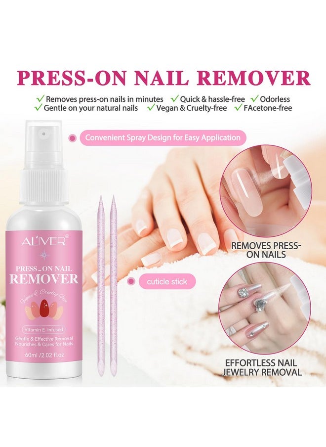 Elaimei Press On Nail Remover 60Ml Glue Remove Off For False Nails Nail Glue Remover Easy Remove Quick Solid Glue Remover Acetone Free And Odorless Not For Uv Gel Or Gel Nail Polish  - Image 3