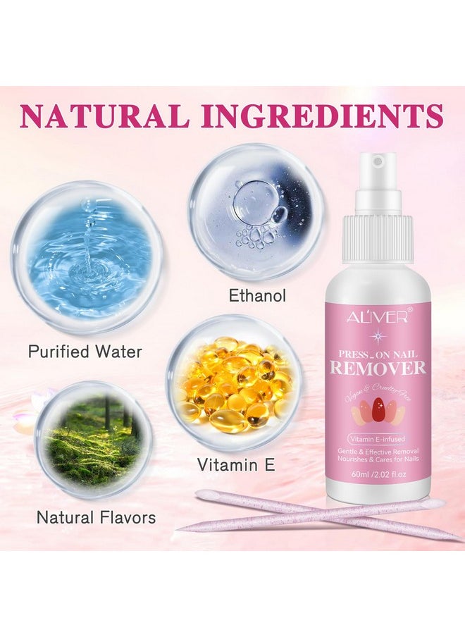 Elaimei Press On Nail Remover 60Ml Glue Remove Off For False Nails Nail Glue Remover Easy Remove Quick Solid Glue Remover Acetone Free And Odorless Not For Uv Gel Or Gel Nail Polish  - Image 4