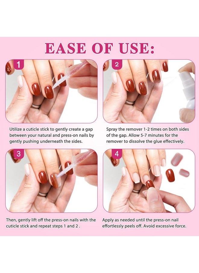 Elaimei Press On Nail Remover 60Ml Glue Remove Off For False Nails Nail Glue Remover Easy Remove Quick Solid Glue Remover Acetone Free And Odorless Not For Uv Gel Or Gel Nail Polish  - Image 5