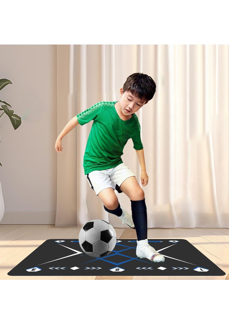 SYOSI Football Footstep Training Mat Dribble Silent Sport Mat Silent Anti Skid Shock Absorption Training Mat Football Doormat Corner Field Training Mat Training Pace Ball Sport Mat Improve Ball Control - Image 3