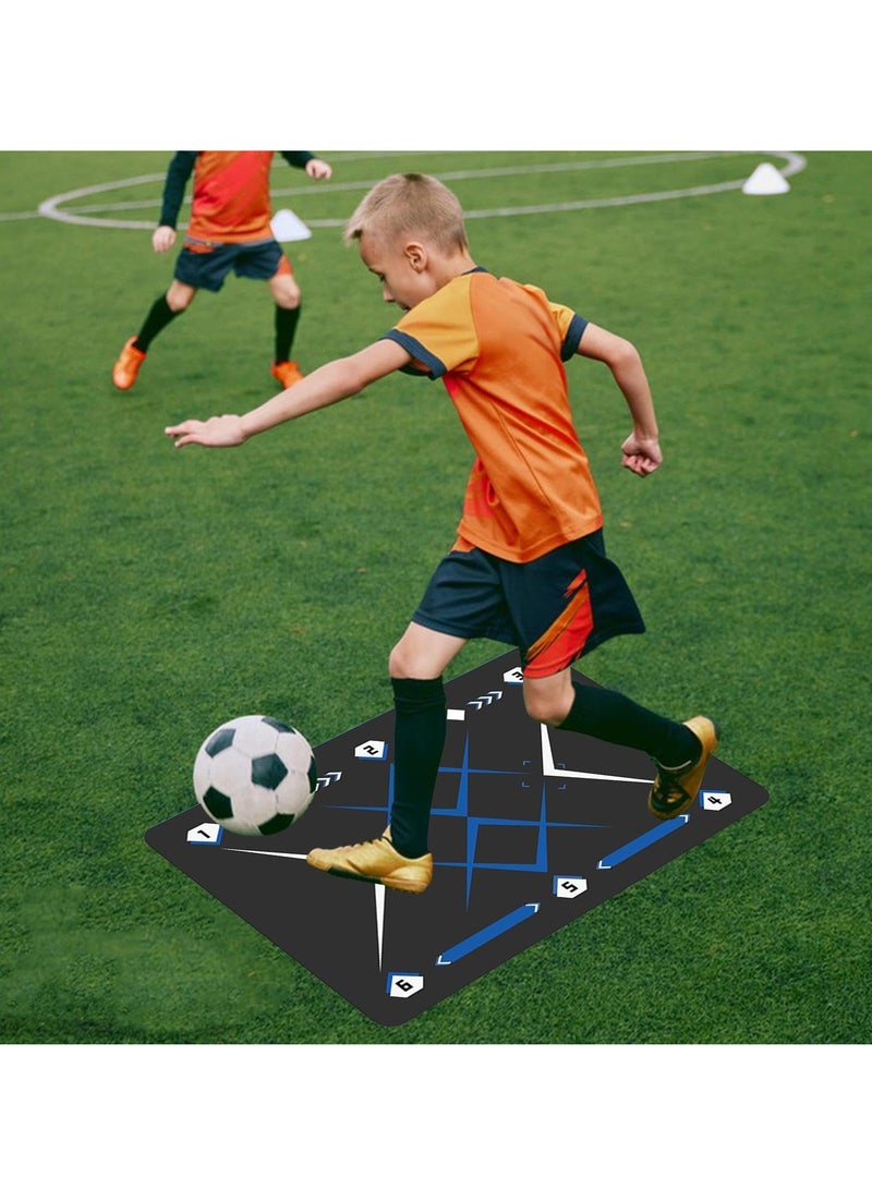 SYOSI Football Footstep Training Mat Dribble Silent Sport Mat Silent Anti Skid Shock Absorption Training Mat Football Doormat Corner Field Training Mat Training Pace Ball Sport Mat Improve Ball Control - Image 2