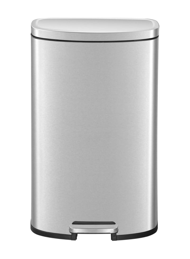 EKO EKO 45L Pedal Bin Dayton - Silver | Extra-Large Capacity Step Bin with Soft-Close Lid | Plastic Bag Fixer | Removable Inner Bucket | Durable D Shape Design  - Image 2