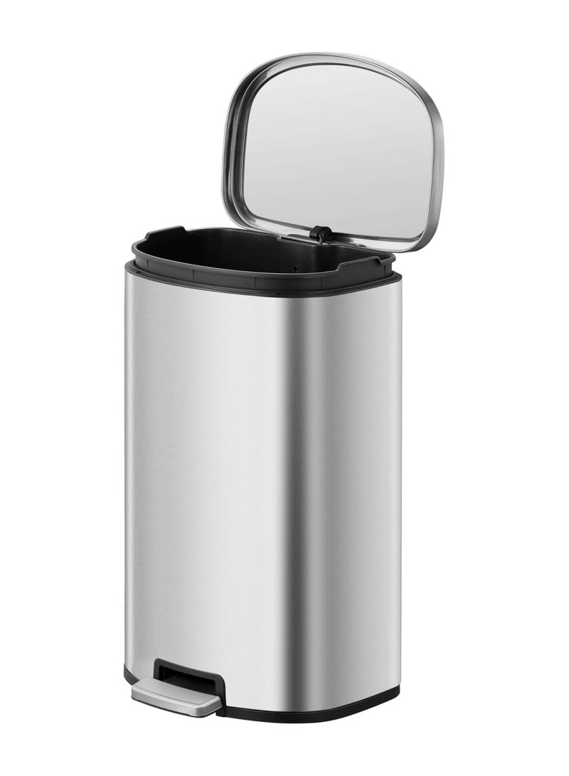 EKO EKO 45L Pedal Bin Dayton - Silver | Extra-Large Capacity Step Bin with Soft-Close Lid | Plastic Bag Fixer | Removable Inner Bucket | Durable D Shape Design  - Image 3