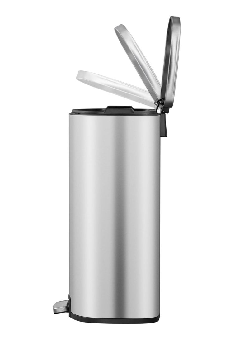 EKO EKO 45L Pedal Bin Dayton - Silver | Extra-Large Capacity Step Bin with Soft-Close Lid | Plastic Bag Fixer | Removable Inner Bucket | Durable D Shape Design  - Image 5