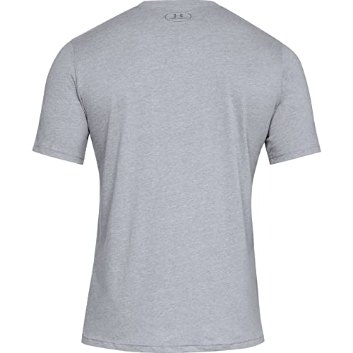 Under Armour Men's Boxed Sportstyle Short-Sleeve T-Shirt, Steel Light Heather (035)/Black, 4X-Large Tall - Image 4