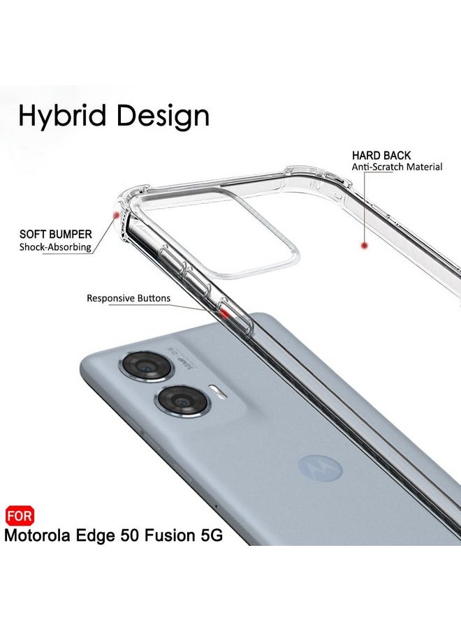 ذا جيفت كارت جراب خلفي شفاف للغاية من TheGiftKart لهاتف Motorola Edge 50 Fusion 5G | حماية 360 درجة | تصميم مقاوم للصدمات | جراب خلفي شفاف لهاتف Moto Edge 50 Fusion 5G (PC & TPU، ممتص صدمات شفاف)  - Image 5