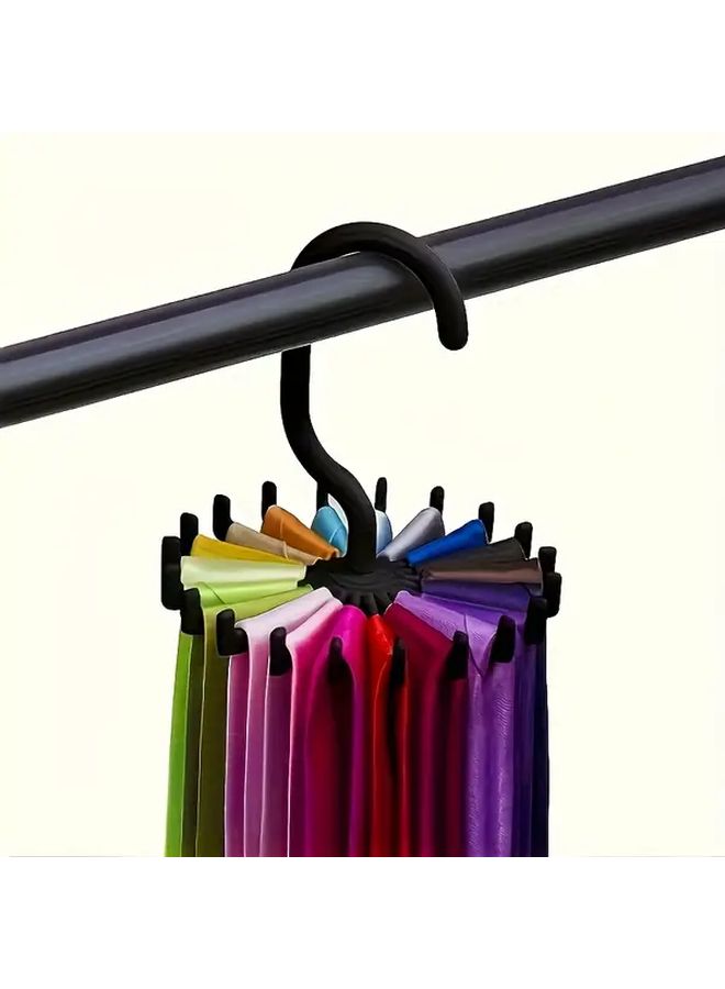 White Rotating Belt Hanger Wall Mounted Organizer For Scarves Coats Hats Accessories - Image 2