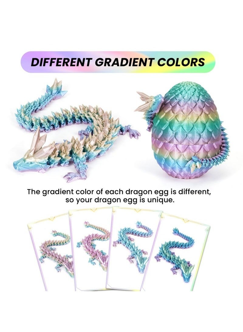 OMEVE 3D Printed Dragon Egg,Dragon Eggs with Dragon Inside,Crystal Dragon Fidget Toys,Full Articulated Dragon Dragon in Egg,Adults Fidget Toys for Autism ADHD (Random Rainbow Dragon Egg) - Image 5