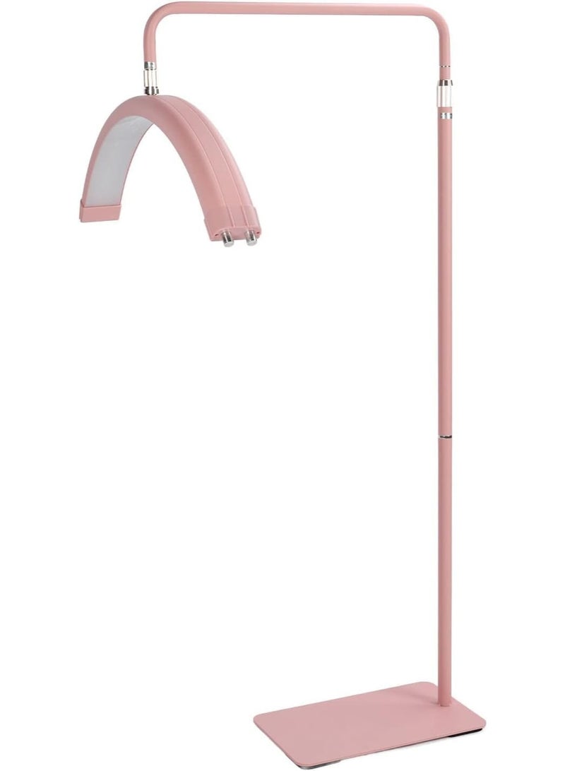 Half-moon LED floor lamp for eyelashes, adjustable brightness and height HD-M6X Pink - Image 1