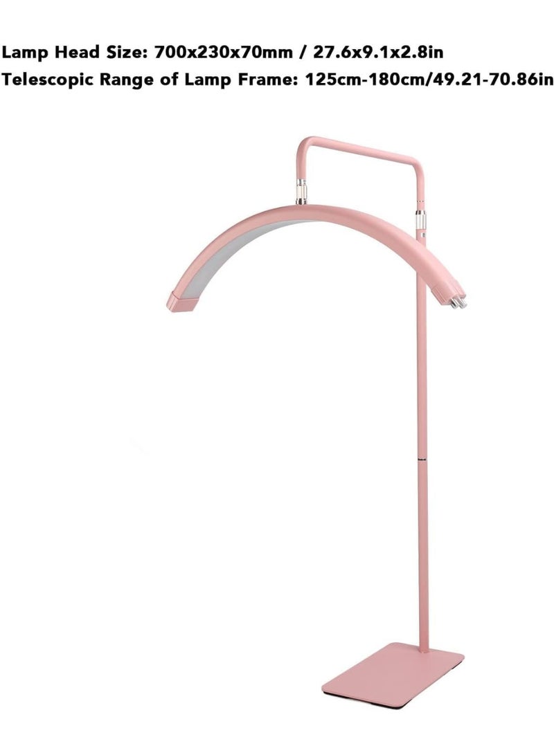Half-moon LED floor lamp for eyelashes, adjustable brightness and height HD-M6X Pink - Image 2
