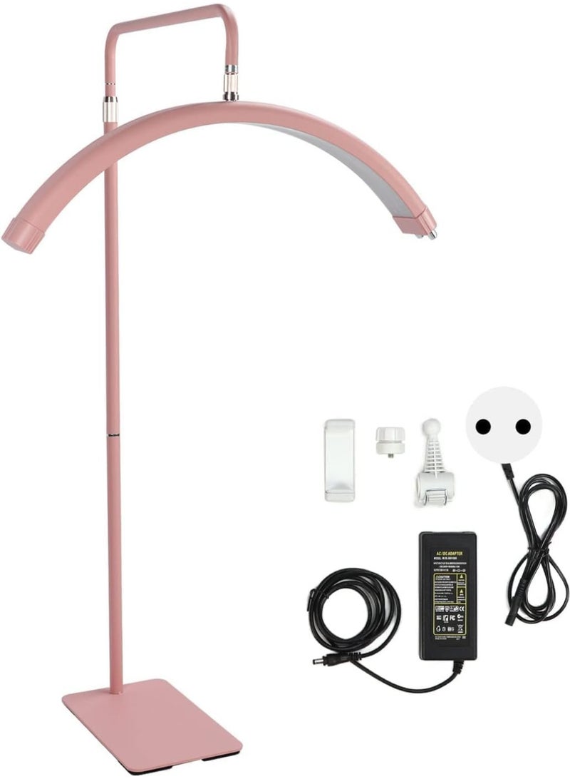 Half-moon LED floor lamp for eyelashes, adjustable brightness and height HD-M6X Pink - Image 3