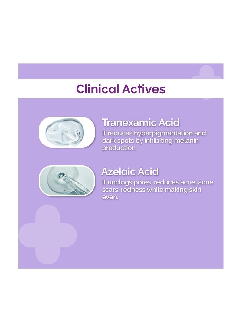 THE derma Co - The Derma Co. Tran-Zelaic Pigmentation Corrector Serum with 3% Tranexamic Acid & 10% Azelaic Acid - 30 g | Treats Hyper Pigmentation & Melasma | Reduces Acne & Acne Marks - Image 1