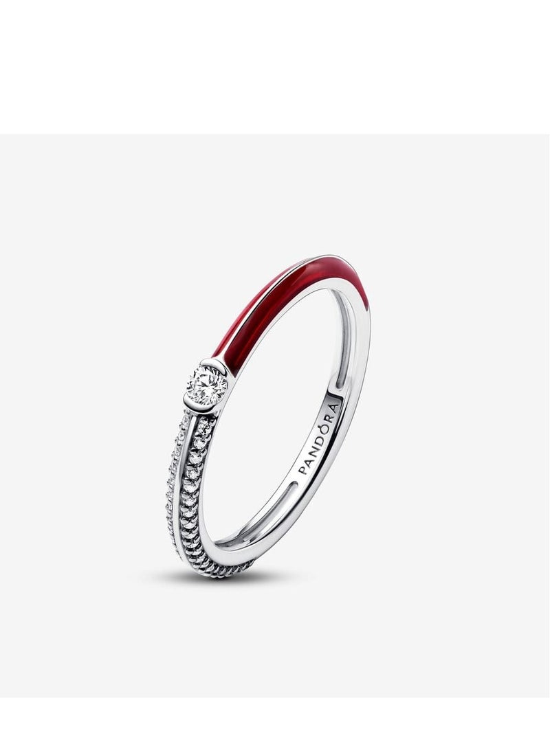 PANDORA - Pandora ME pavé gemstone and red enamel ring - Image 1