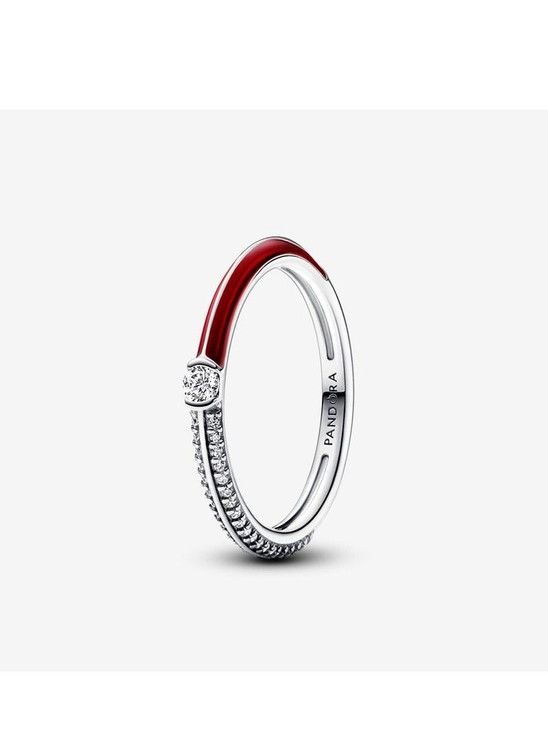 PANDORA - Pandora ME pavé gemstone and red enamel ring - Image 1