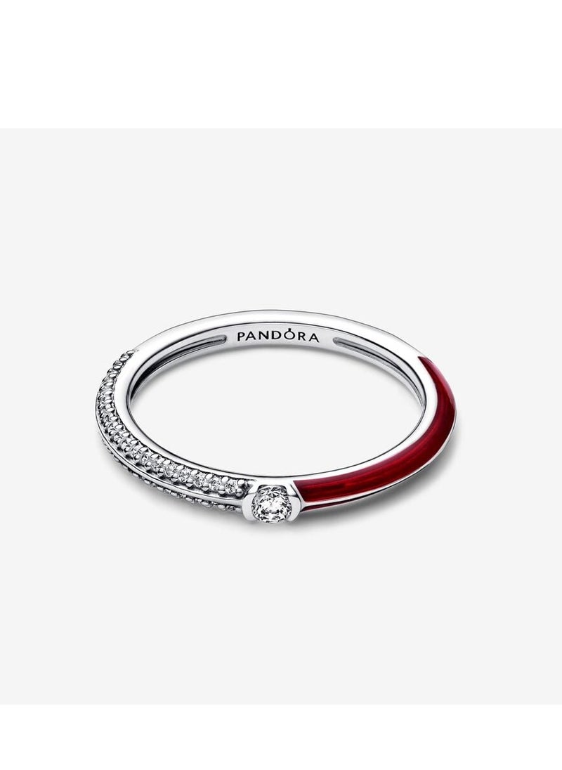 PANDORA - Pandora ME pavé gemstone and red enamel ring - Image 1