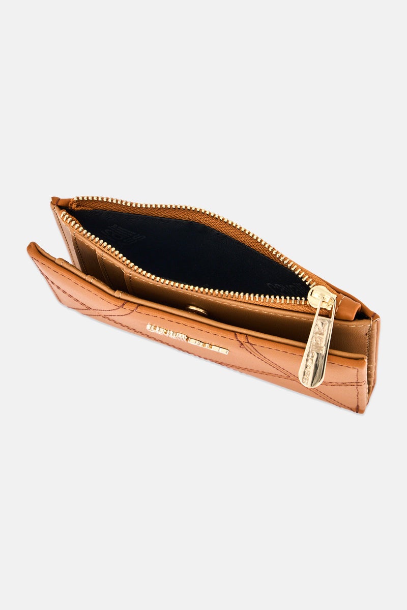 Cavalli Class Women Brand Logo Wallet, Brown - Image 2