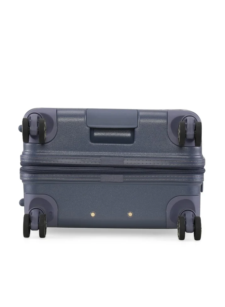CALVIN KLEIN Big Monogram Hardside Spinner Luggage On Wheels, Ultra Lightweight ABS, 4 Double Wheels Color DENIM