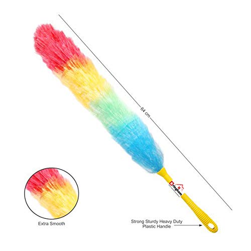 Bringhom Fiber Billy Static Duster for Dusting Cleaning Car, Home Kitchen, Office (1U, Length-30inch) - Multicolors - Image 2