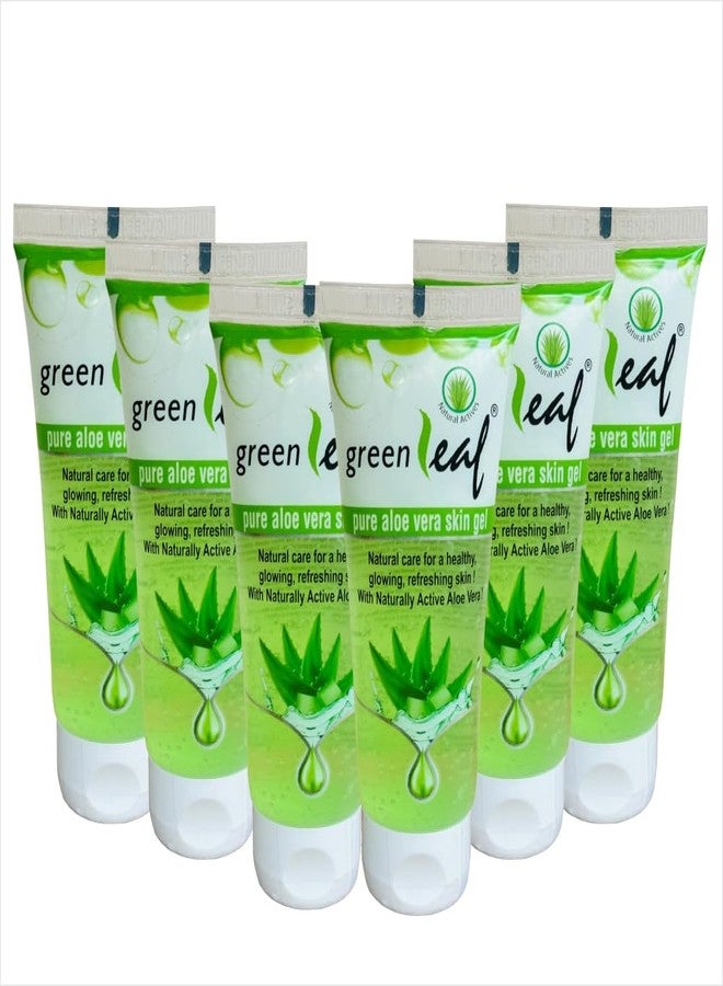 جل الصبار النقي من جرينليف - جل أيورفيدي طبيعي وملطف متعدد الاستخدامات للوجه والجسم، غير دهني لجميع أنواع البشرة، 60 غرام لكل عبوة (عبوة من 6 قطع)