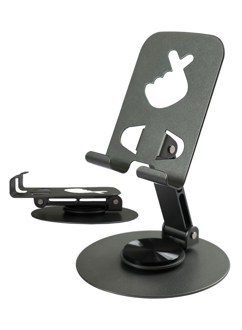 Meishida Cell Phone Stand, 360° Rotating Desk Phone Holder, Foldable Phone Holder for Desk (Heart) - Image 1